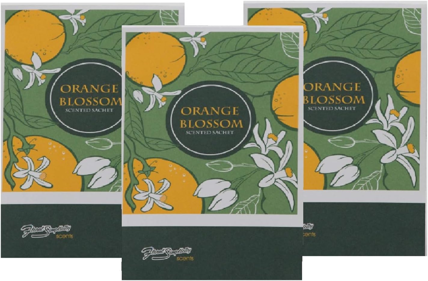 Orange Blossom Scented Sachets Pack of 6, Spring and Summer - Long-Lasting Scented Bags, Home Fragrance, Air Freshener & Deodorizer for Closet, Room, Drawer, or Cars, Made in USA