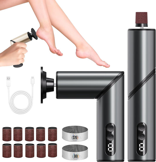 Electric Foot Callus Remover,2 in1 Rechargeable Callus Remover for Feet,9-Speed Cordless Electric Foot File Nail Grinder,Foot Scrubber Pedicure Tools for Dead Skin Dry Cracked Feet (Black Fold)