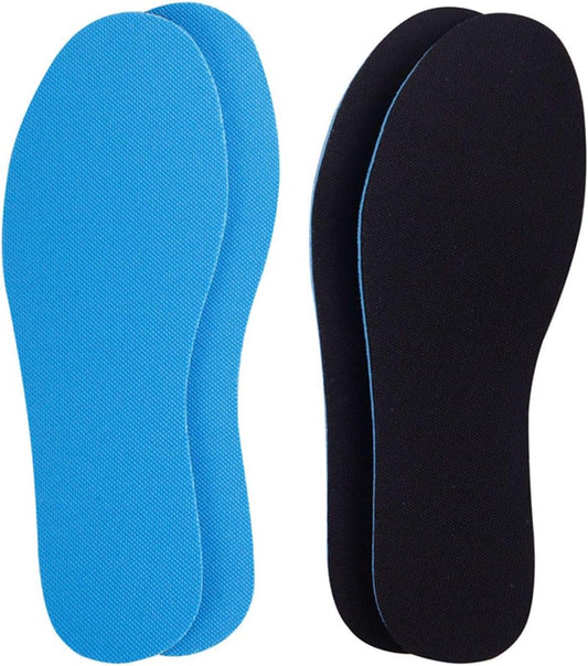2 Pairs Breathable Insoles, Super-Soft, Sweat-Absorbent, Double-Colored and Double-Layered Shoe Inserts of Foam That Fit in Any Shoes (Blue/Black, 9.5-12 Women/8-9 Men)