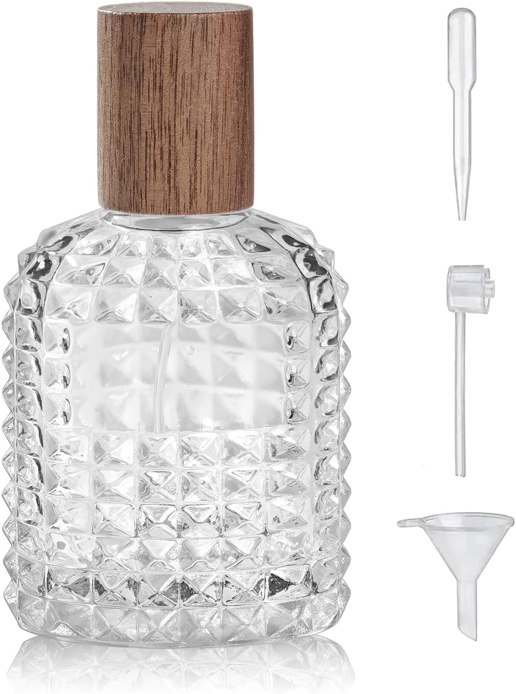 50ml/1.7 Oz Glass Spray Bottle Perfume Atomizer,Perfume Travel Refillable Spray Bottle Empty with 3 Kinds of Dispenser (A4)