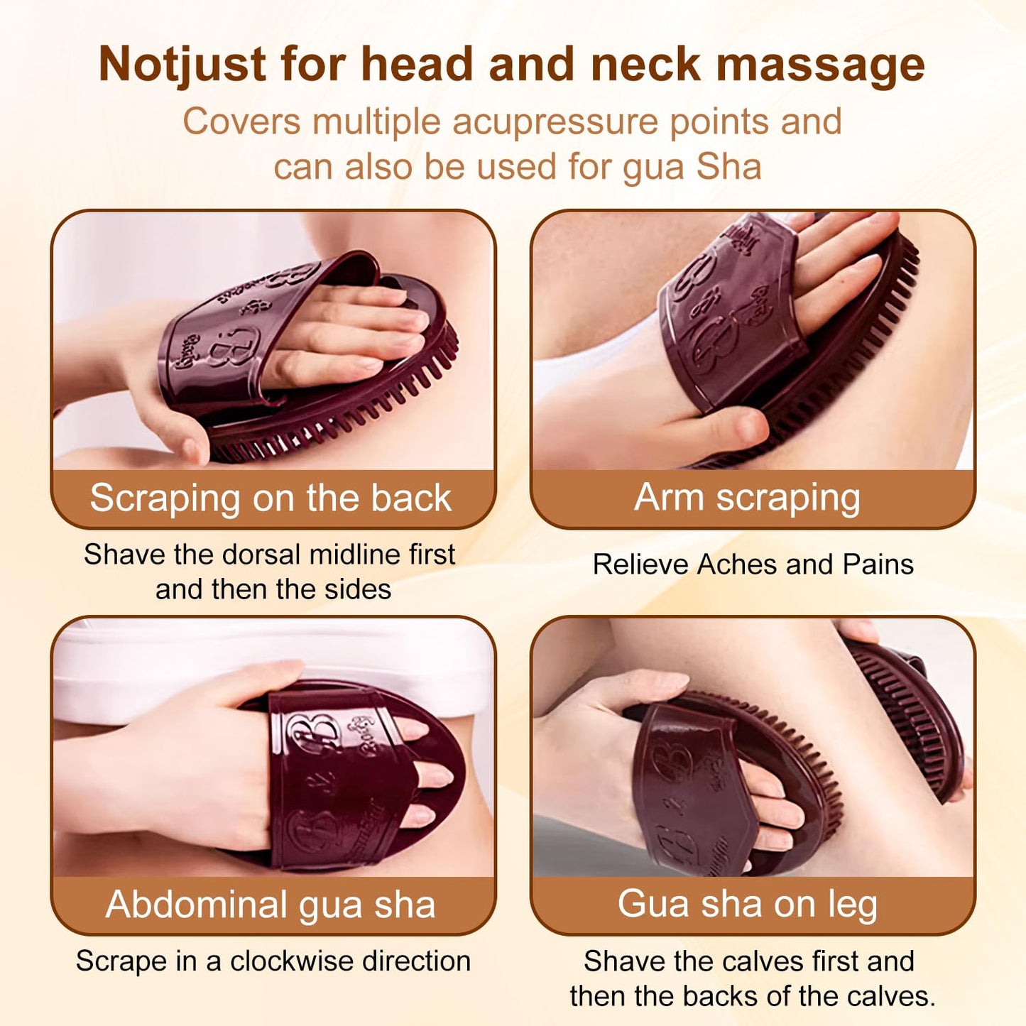 Meridian Brush Massage, 2Pcs Massage Brush for Full Body SPA Massager Relaxation, Acupressure Meridian, Scalp Massage, Full Body Relaxation Comb