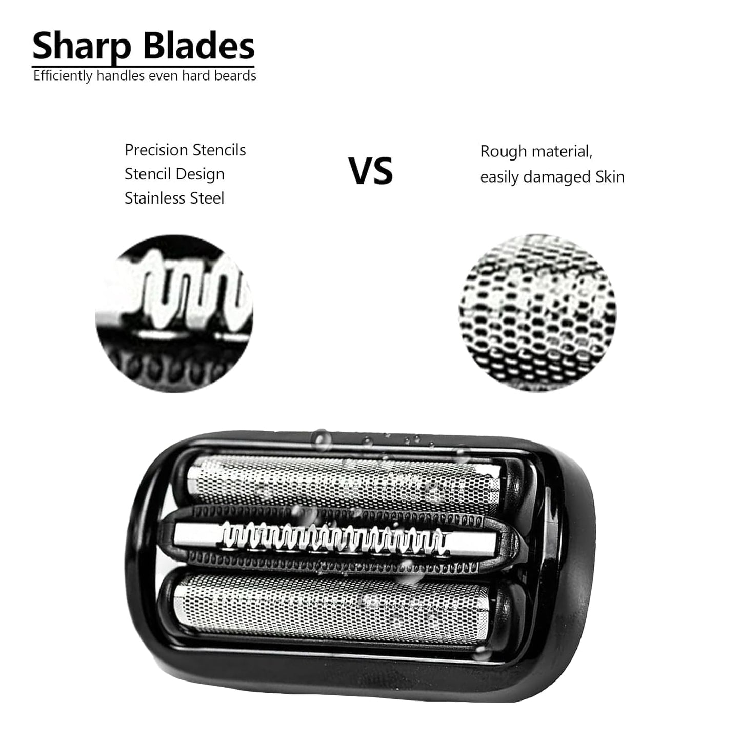 53B-Series 5 and Series 6 Replacement Head Compatible with Braun Series 5 Electric Shaver Razor,53B Blades for Braun S6 and S5 Replacement Foil and Cutter for 6020s,5020s,5018s,5050cs,6020s,6040cs