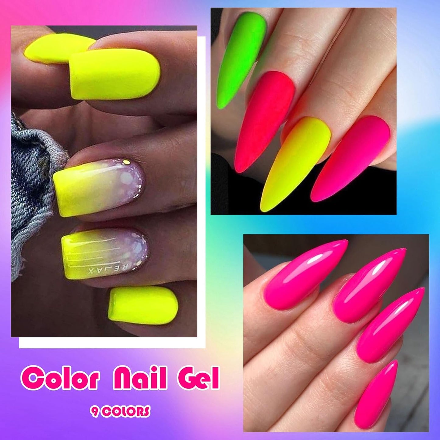 MEET ACROSS 9 Colors Gel Nail Polish + 3PCS Function Gel Nail Polish Kit,Fashion Nail Art Set Design Gifts for Women Manicure Salon (SET13, 12pcs)