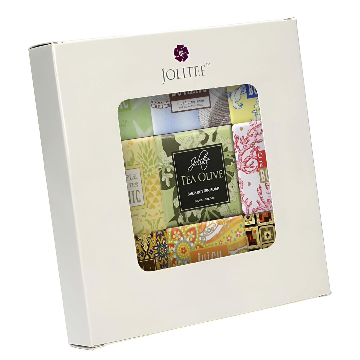 French Milled Botanical Soap Sampler Set of 9 - Individually Wrapped Vegetable-Based Mini Soaps with Essential Oils, Shea Butter, and Natural Extracts (Beach Scents)