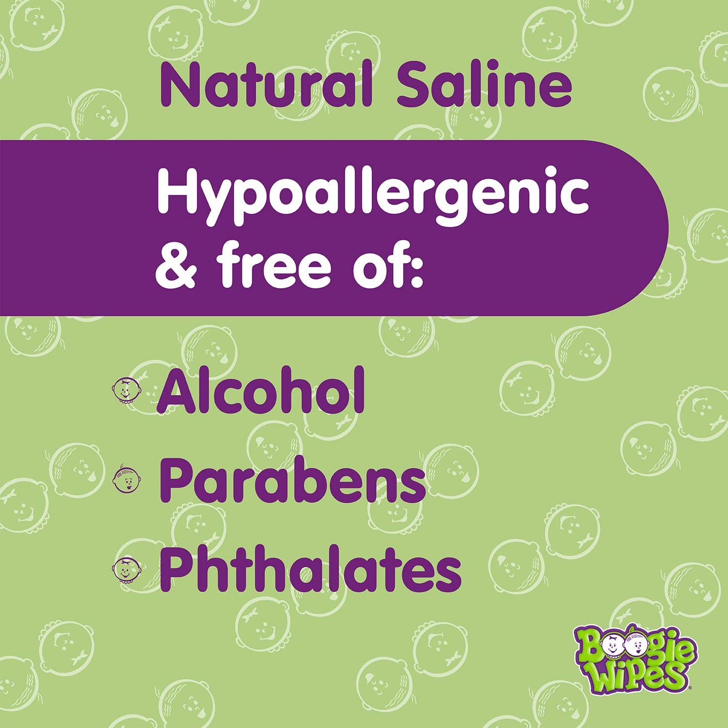 Boogie Wipes, Saline Wipes for Baby & Kids, Nose Booger Wipes for Allergy Relief, Face, Hand & Body, Made with Vitamin E, Aloe and Natural Saline, Grape, 30 Count (Pack of 1)