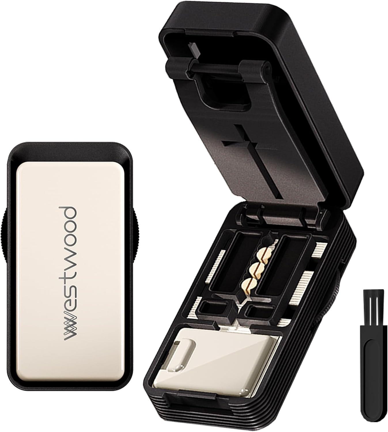 Pill Cutter Splitter for Small and Tiny Pills, 1/2 1/4 Pill Cutter for Small or Large Pills, Pill Splitter for Multiple Pills at a Time with Centering Device and Stainless Steel Blade (White)