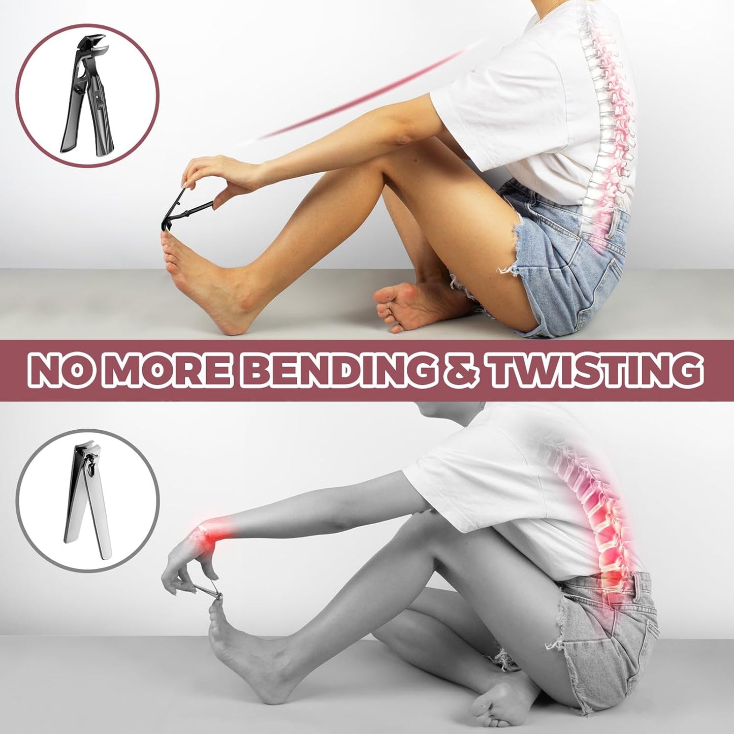 Toenail Clippers for Thick Toenails for Seniors, Large Angled Toe Nail Clippers for Men Thick Nails with Wide Jaw Opening, Heavy Duty No Splash Nail Clippers with Catcher Gifts for Men & Women