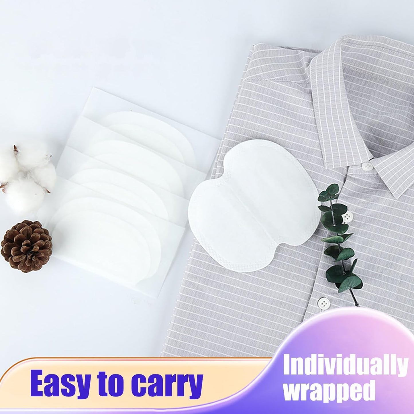 60PCS Armpit Sweat Pads - Ultra-Absorbent Underarm Dress Shields for Men & Women Discreet & Disposable Armpit Sweat Protection (L)