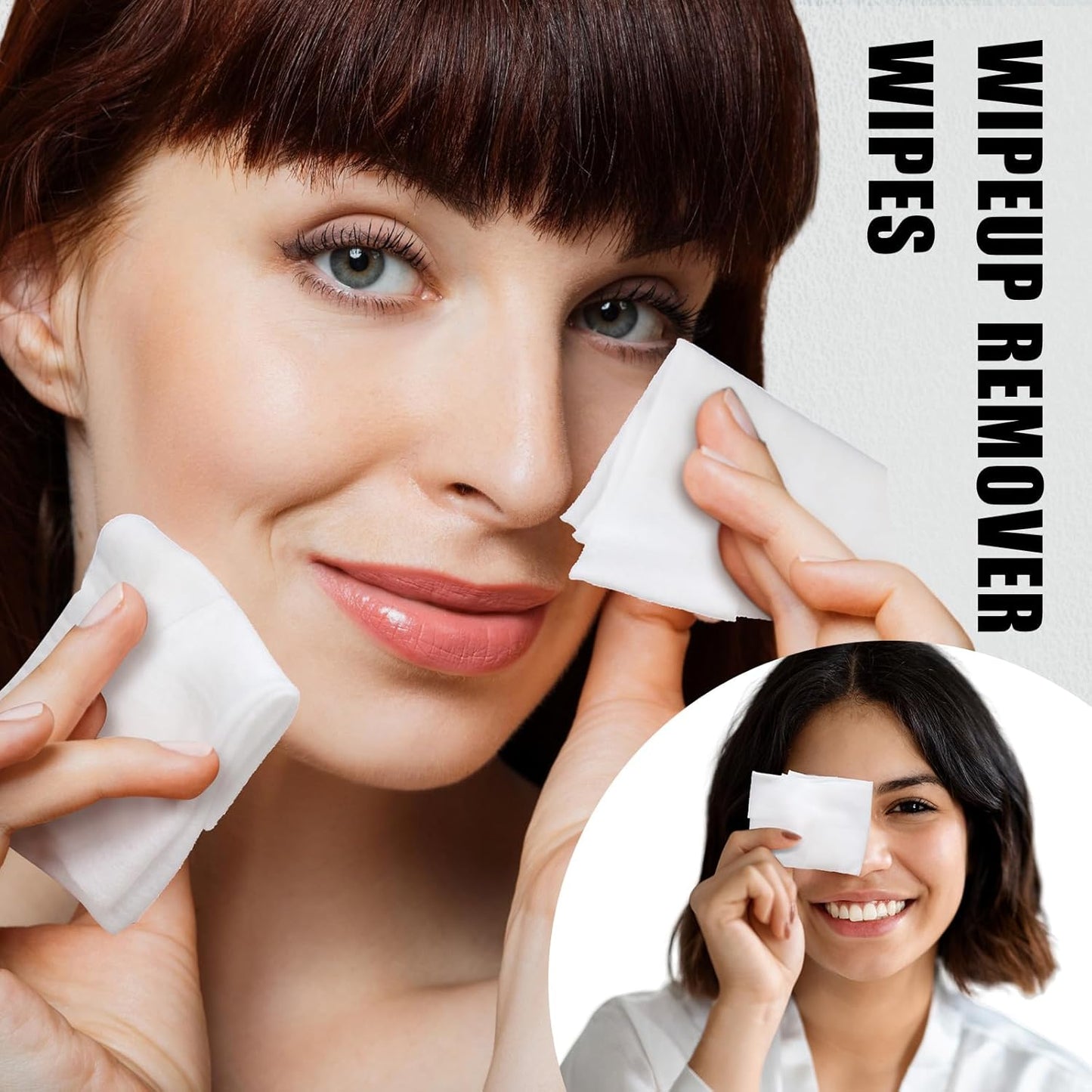 Ctosree 150 pcs Makeup Remover Wipes Bulk Individually Wrapped Makeup Wipes Single Remover Cloth Facial Cleansing Pads for Mascara Lipstick Oil Dirt Face Skin Travel Hotel(White)