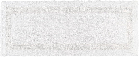 Bathroom Rugs Bath RunnerRugs 24x60 Inches White Cotton Tufted Large Reversible Washable Bath Mats for Bathroom Floor| Quick Dry Bathroom Mat for Tub Spa Shower Toilet| Entry Way Door Mats