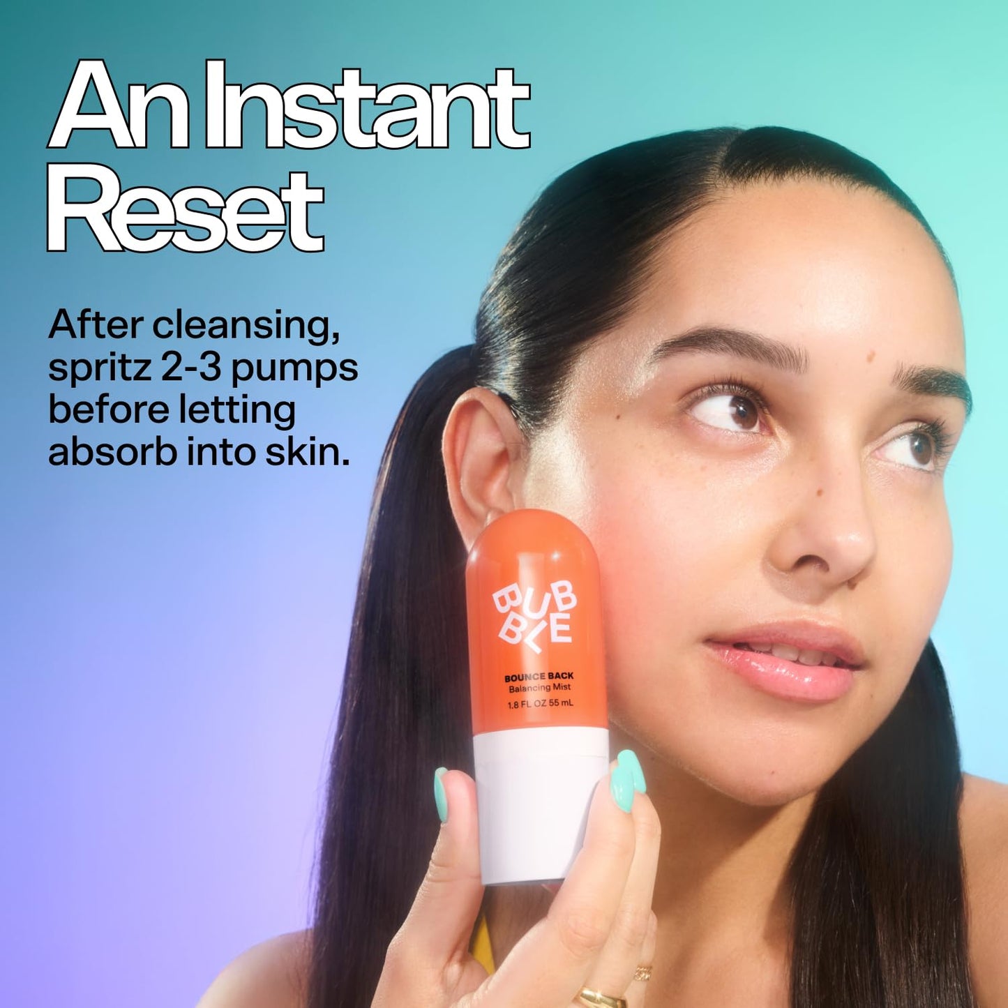 Bubble Skincare Bounce Back Hydrating Toner Spray - Balancing + Pore Minimizing Toner for Face - Made With Niacinamide + Willow Bark to Help Even and Mattify Oily Skin - On-The-Go Skin Care (55ml)