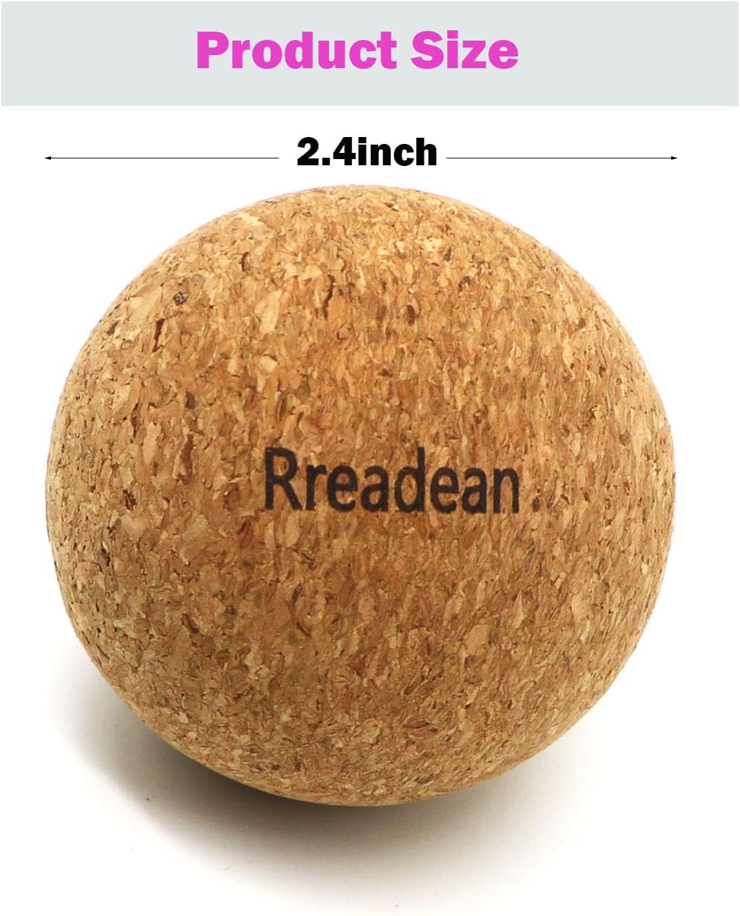 Cork Massage Balls for Fascia Release After Exercise, Yoga,Trigger Point Therapy, Relax Muscles, and Relieve Stress,Set of 2 Classic 2.4 Inch Cork Massage Balls