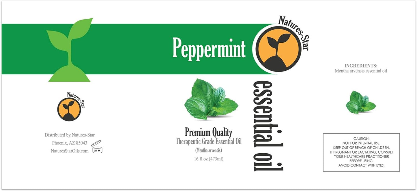 Peppermint Essential Oil 2-Pack (16oz Each, 32oz Total) – Therapeutic Grade – Candle Making – Peppermint Oil Bulk
