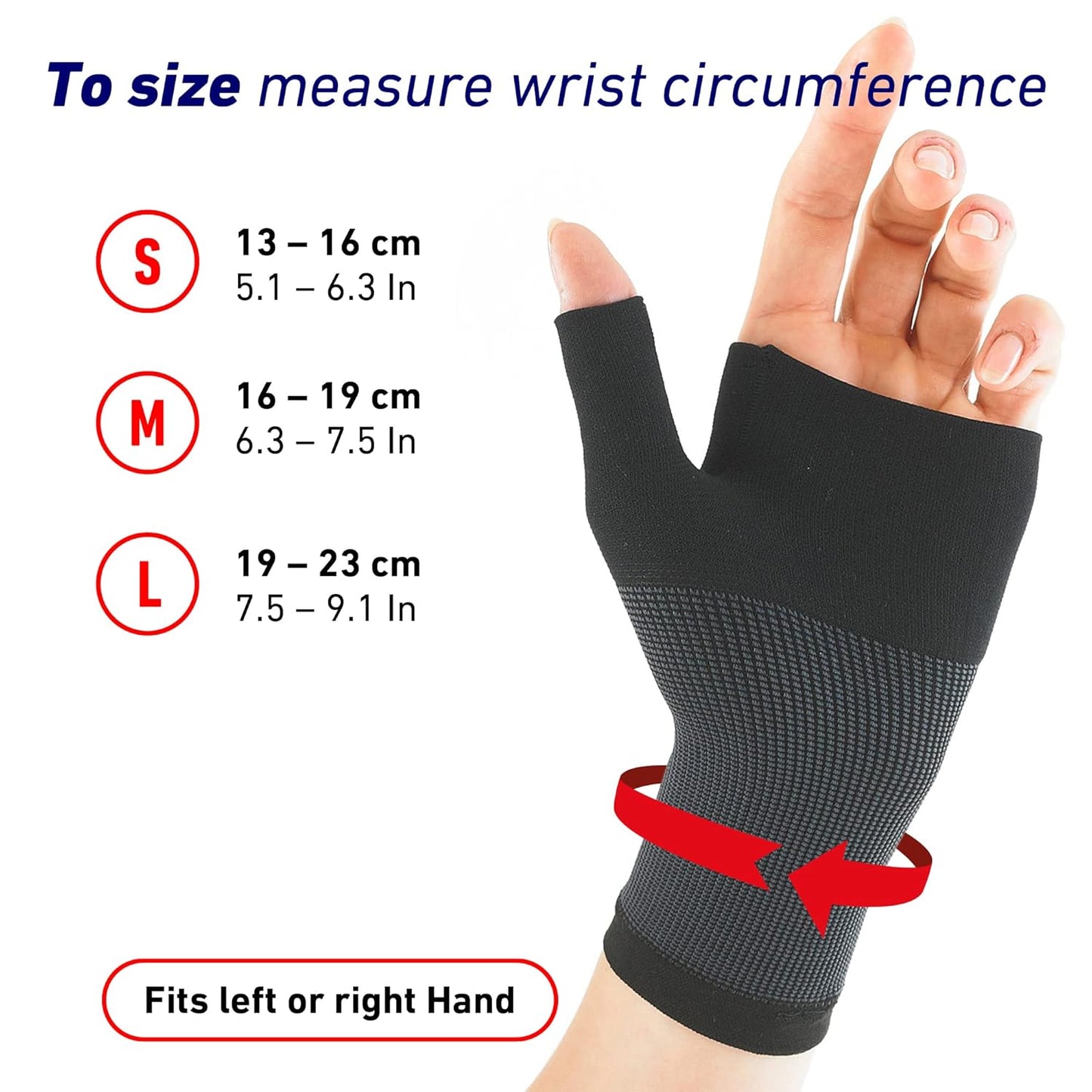 Neo-G Wrist and Thumb Support for Arthritis, Joint Pain, Tendonitis, Sprain - Wrist Brace Wrist Compression Hand Support - M - Black