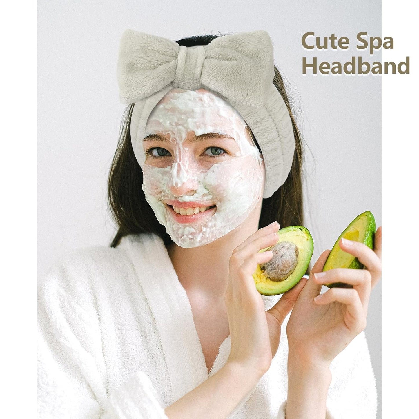 Ondder 8 Pcs Coffee Skincare Headbands Microfiber Hairband for Women Facial, Make Up, Spa, Yoga, Hair Band - 1 Pack of 8 Headbands