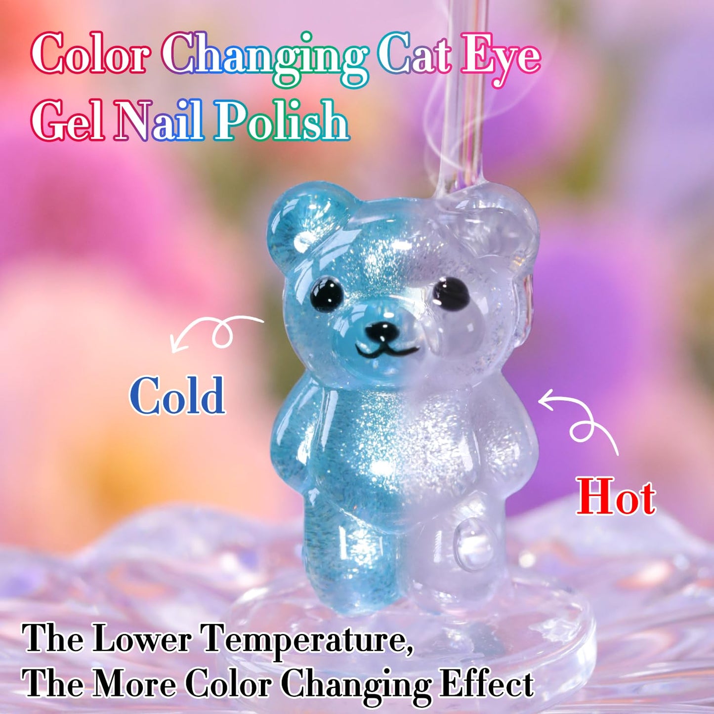 Double Rhythm Cat Eye Gel Nail Polish Set of 6 Same Color Same Bottle 0.5 Oz Shimmer Glitter with Magnet Holographic Reflective Magnetic UV Nail Polish Kit at Home (Color Changing-T6-49)