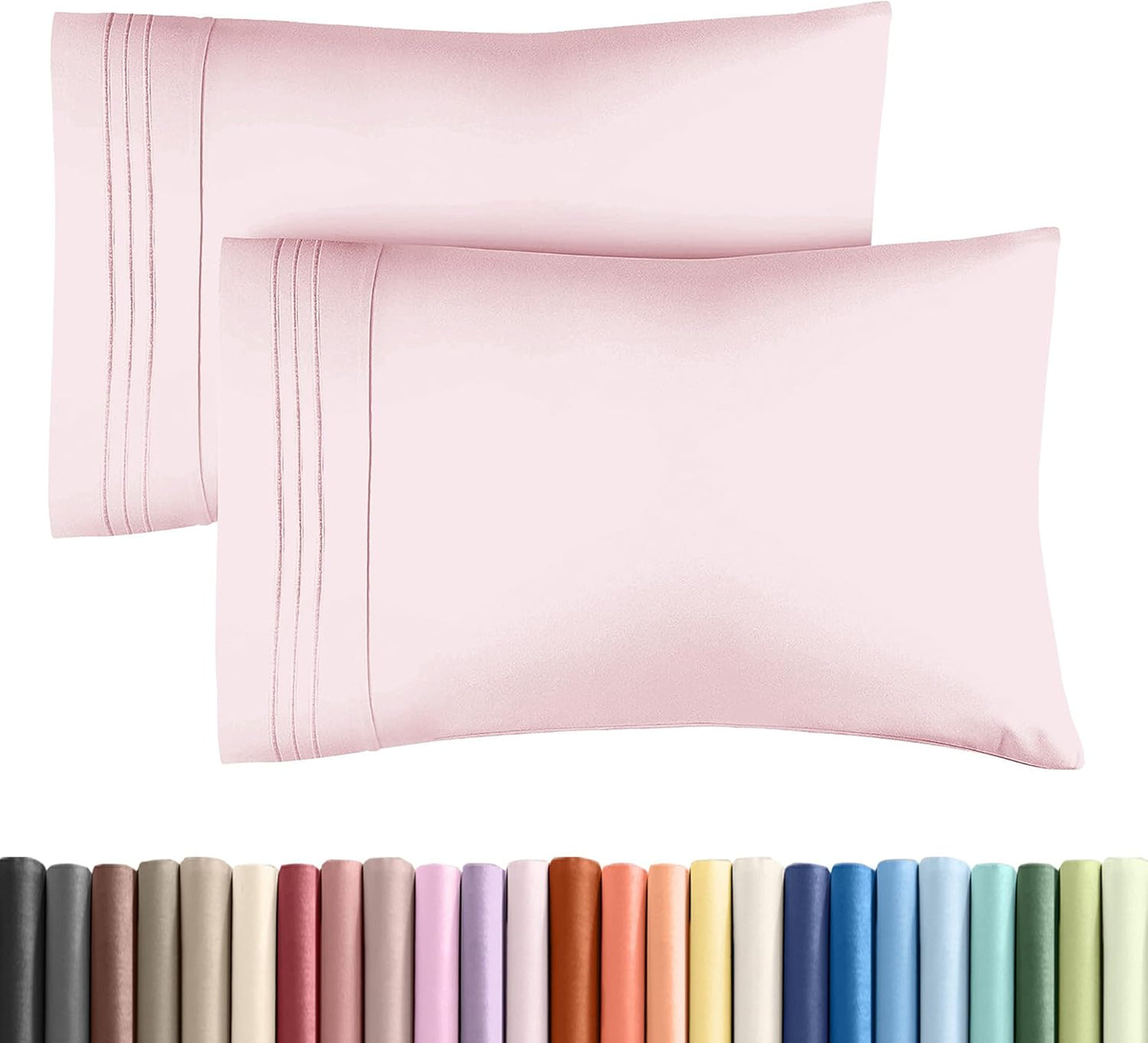Queen Pillow Cases Set of 2 - Ultra Soft Hotel Quality Pillowcase Covers - Comfy, Cozy & Wrinkle Free - Shrinkage and Fade Resistant - Machine Washable Pillow Protectors - 2 Piece Set - Lavender Pink