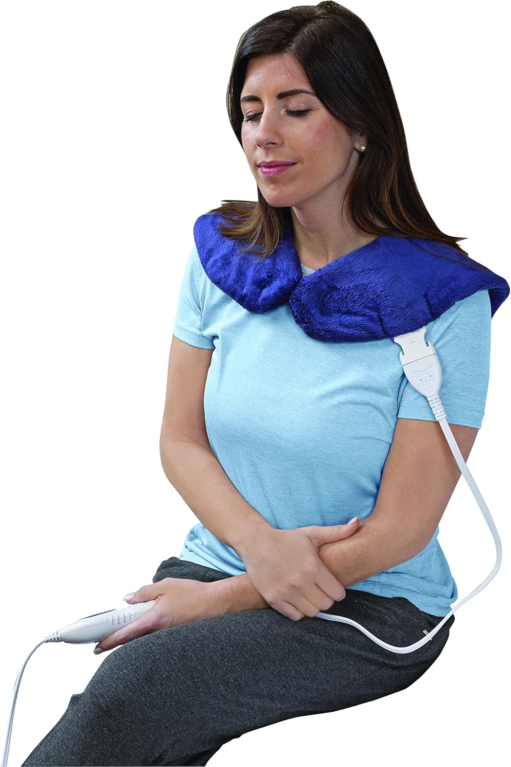 Veridian Healthcare Deluxe Heating Pad Wrap for Shoulder and Neck, Blue