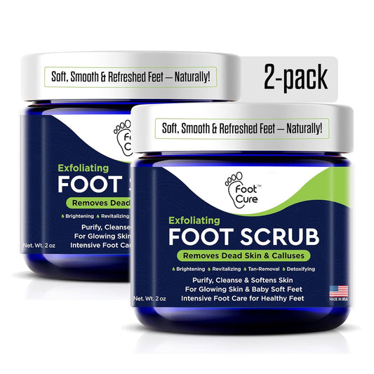 Exfoliating Foot Scrub with Pumice Stone powder - Gentle Moisturizing Foot Scrub for Dry Skin - Cracked Heel Repair for Smooth, Soft Feet - Pedicure Foot Spa 2 Pack