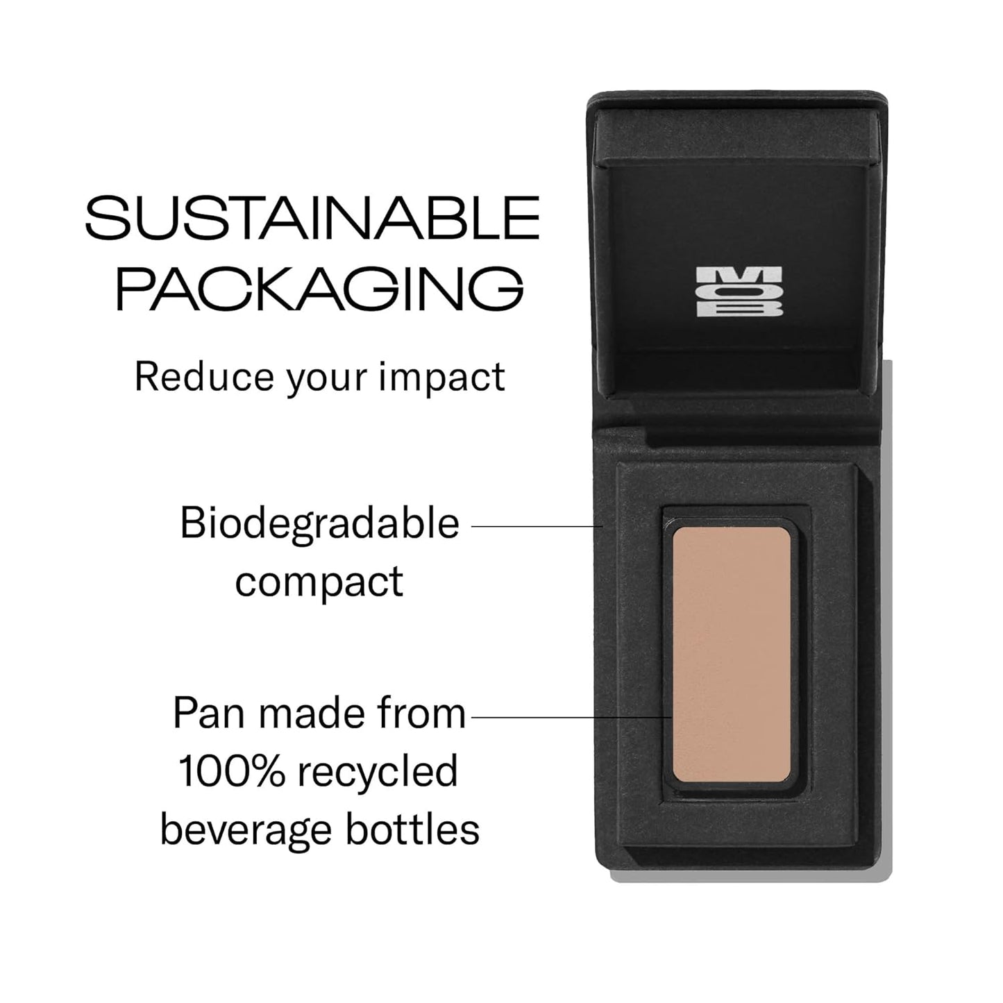 MOB Beauty Cream Clay Eyeshadow M115 – Taupe | Skincare-Infused, Vegan, Cruelty-Free, Blendable Cream-to-Velvet Finish, Buildable Pigment, Clean Eyeshadow in Sustainable, Biodegradable Compact