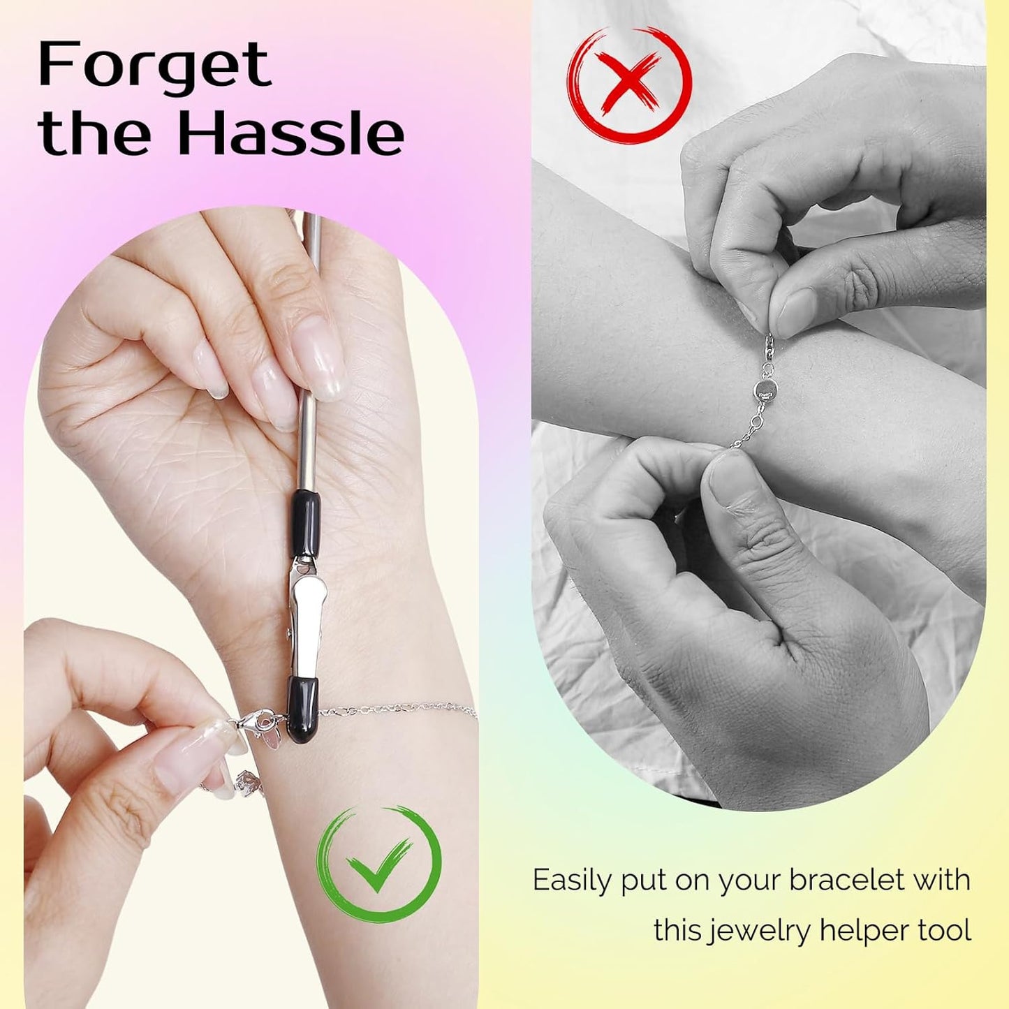 Zipper Helper Bracelet Helper Tool Set, Zipper Puller Helper Dresses Zipper Pull Helper Back Zipper Puller for Overweight, Elderly, Disabled, Individuals or Travel, Easy to Use