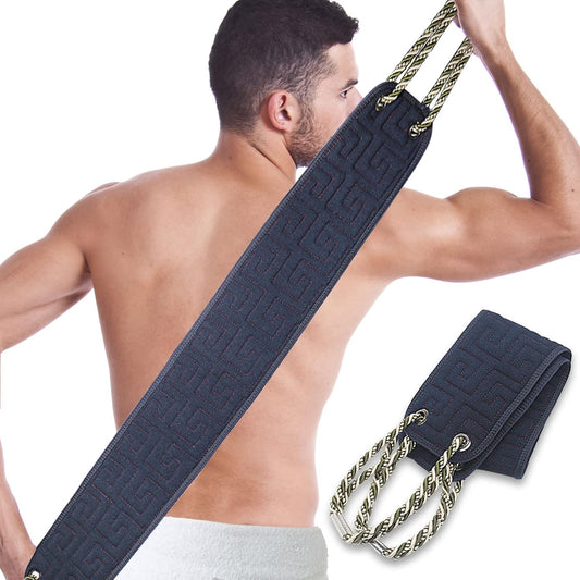 Exfoliating Back Scrubber for Shower, 38 Inches Long Back Exfoliator with Two Handles for Men and Women Acne, Double-Sided Bath Back Washer Body Cleaner to Scrub Your Skin