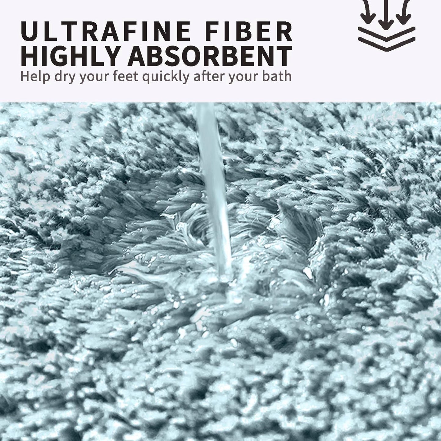 FIFU Bathroom Rugs 24" W x 36" L, Bath Mat for Bathroom, Bedroom, Laundry Room & Kitchen, Non-Slip Rubber Latex Backing, Extra Soft and Absorbent Microfiber Carpet, Machine Washable Rug, Teal