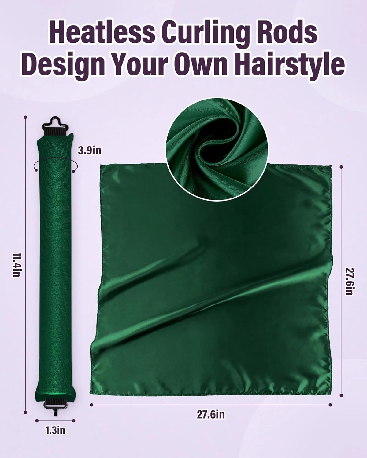 Heatless Hair Curler Overnight Curls-3 Pcs No Heat Curling Blowout Rod to Sleep In,Hair Rollers with Satin Scarf