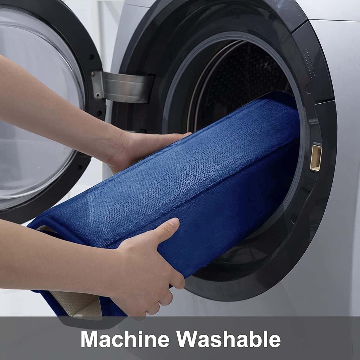 Buganda Memory Foam Bath Mat, 60" x 24", Ultra Soft and Non-Slip Bathroom Rugs, Water Absorbent and Machine Washable Bath Rug Runner for Bathroom, Shower, and Tub, Navy Blue