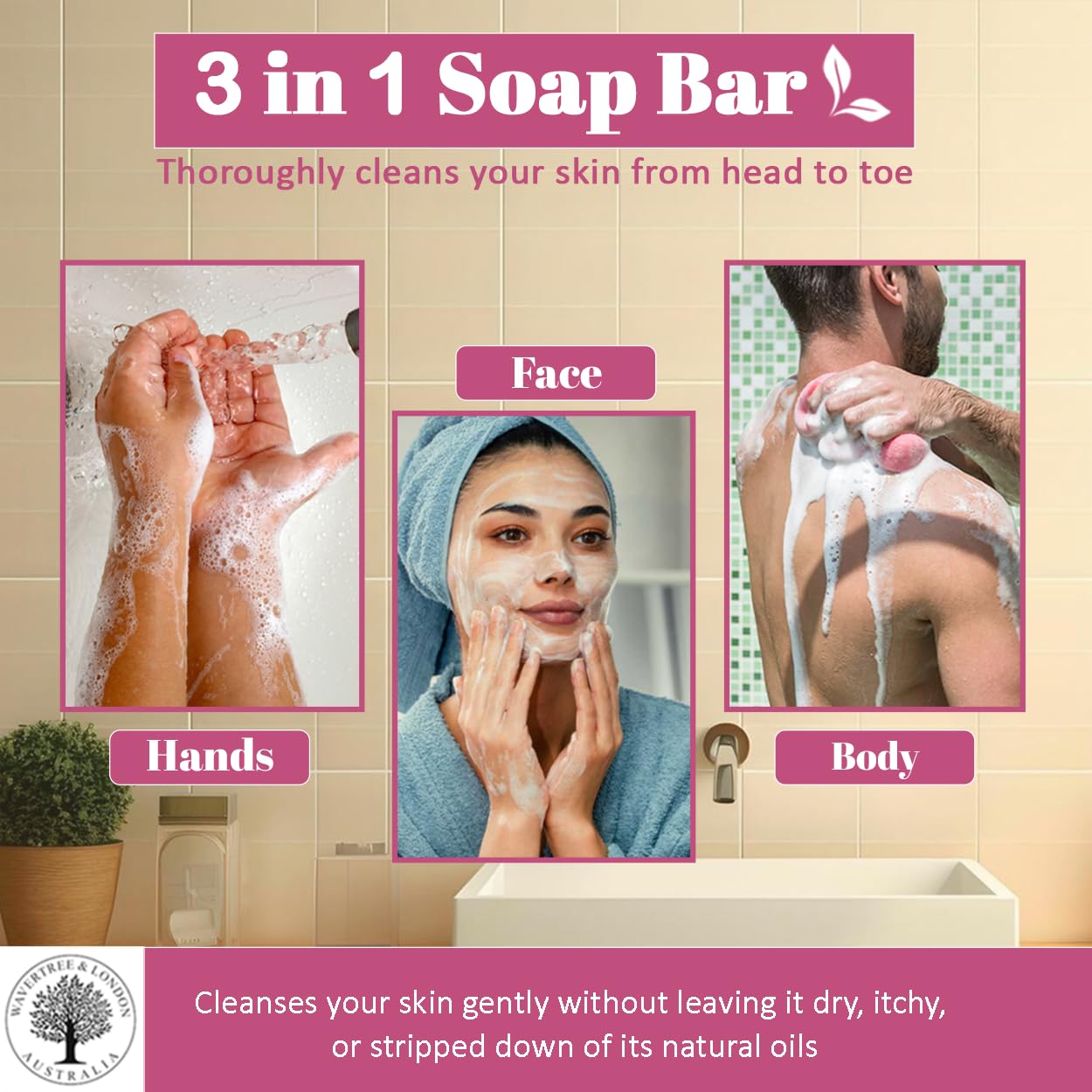 Wavertree & London Sweet Pea & Jasmine Scented Natural Soap (8 Bars), 7oz Moisturizing French Triple Milled Soap Bars enriched with shea butter - Pure Plant Oil Bath & Body Bars for All Skin Types