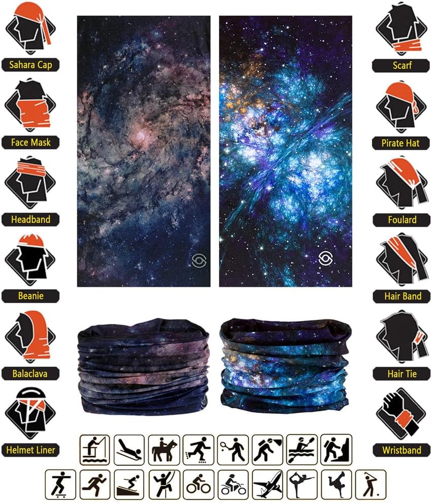 Headband Neck Gaiter Head Wrap Headwear Face Mask Magic Scarf Bandana for Men and Women