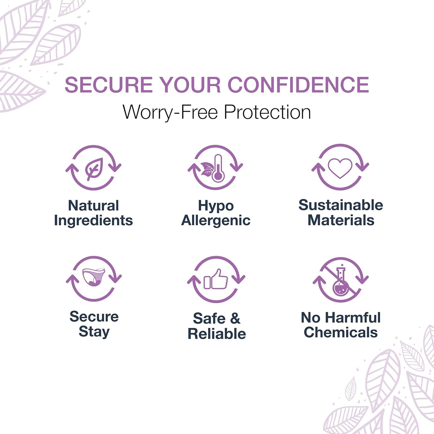 Veeda Natural Adult Incontinence Underwear for Women - Postpartum Underwear for Bladder Leakage Protection - Disposable Underwear with Maximum Absorbency - Large Size - 12 Count