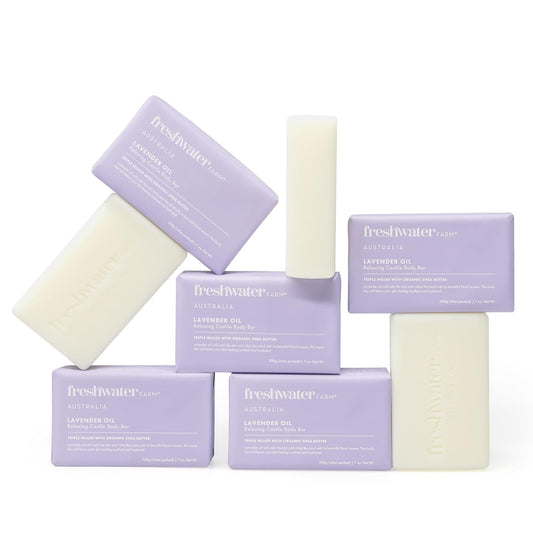 Relaxing Castile Natural Bar Soap for Women Men - Lavender Oil - Nourishing Essential Oils For Dry, Sensitive Skin - Natural Bar Soap, Body Soap - 7 oz 8PK, purple