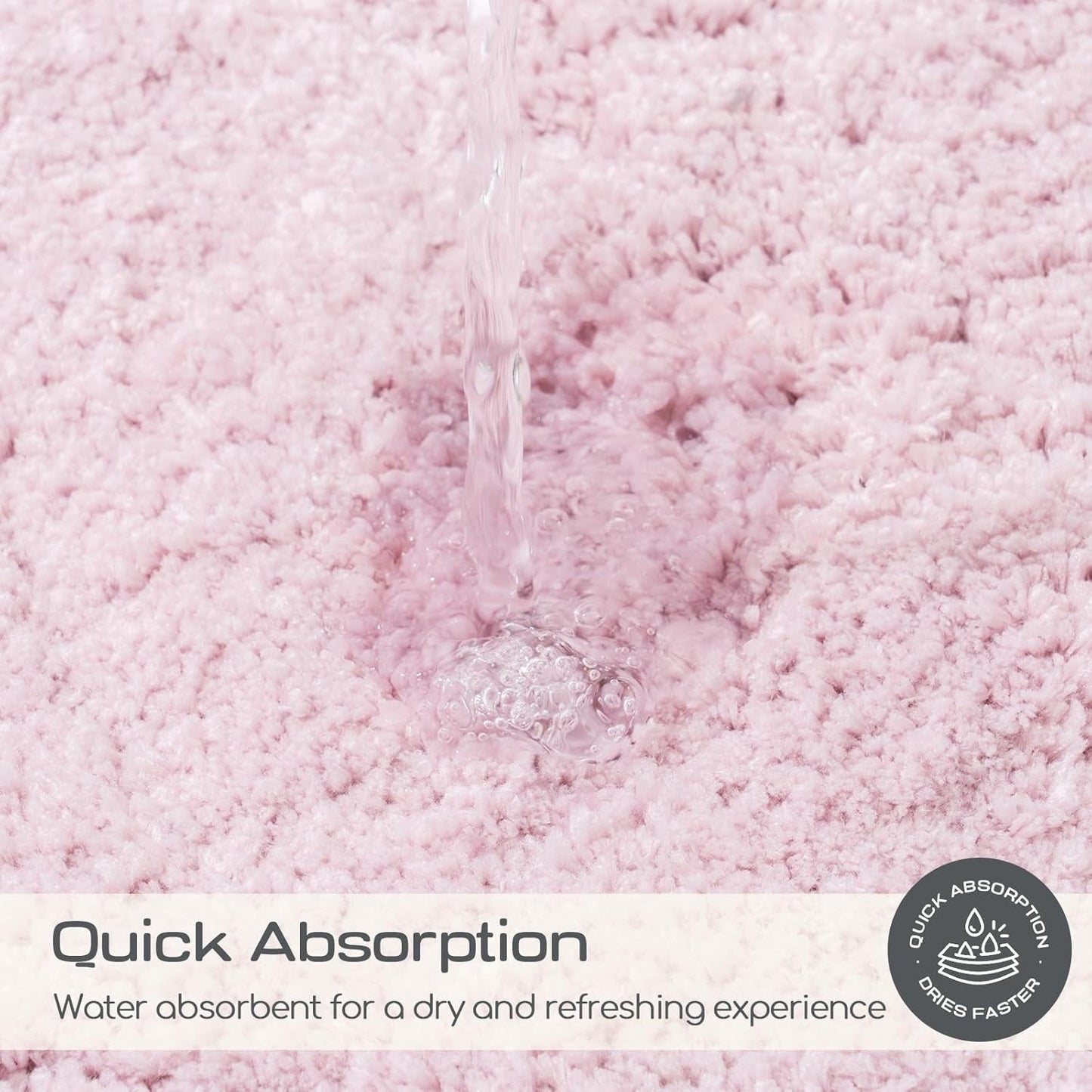 ROSMARUS Shaggy Non Slip Bath Mat 24" X 36", Soft Shower Mat for Floor & Tub, Fluffy Plush Bathroom Rug Machine Washable, Mauve Pink