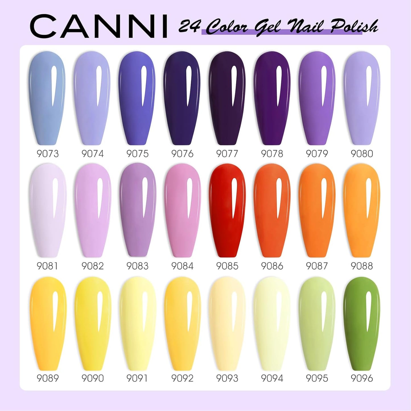 CANNI 30Pcs 9ML Hema-free Gel Nail Polish Set,Purple Gel Polish Yellow Red Orange Green Dark Purple Gel Polish Kit Color Soak Off LED Nail Art Starter Manicure Salon DIY at Home