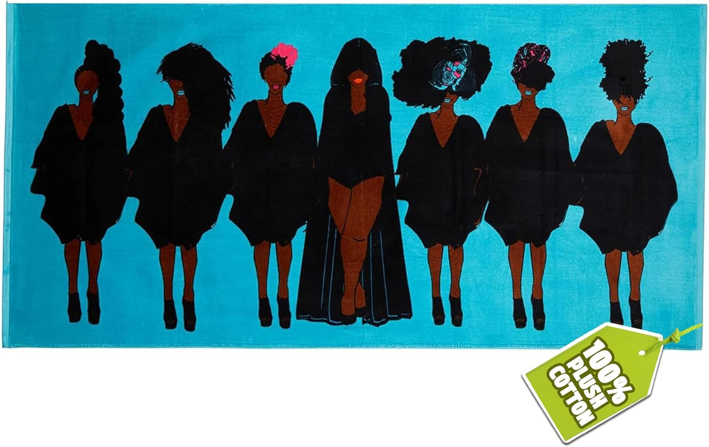 Pardon My Fro Tribe Beach Towel – 100% Cotton Oversized Quick-Dry Swim Towel, Sand-Free & Lightweight Travel Towel for Men & Women, Colorful 30x60in XL for Pool, Ocean & Outdoor Adventures – Teal