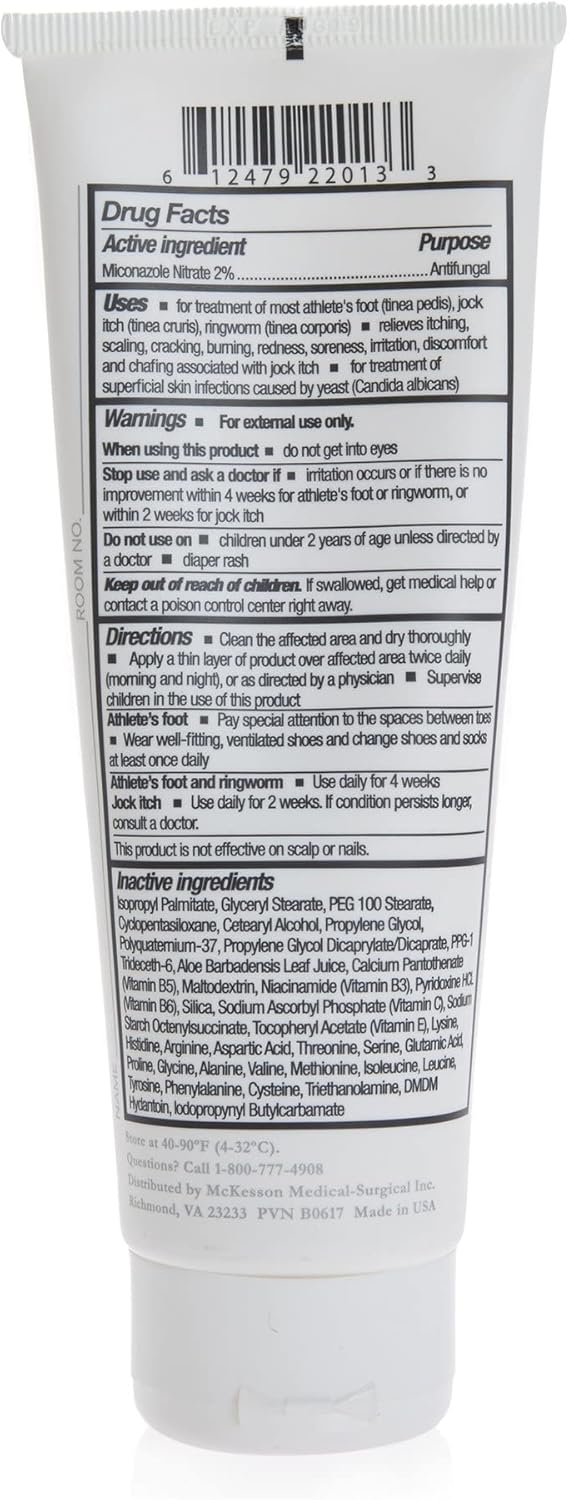 Thera McKesson’s Antifungal Cream, 2% Miconazole Nitrate, Body, Skin, Athletes Foot Treatment - Relief for Ringworm, Jock Itch - 4 oz, Pack of 2