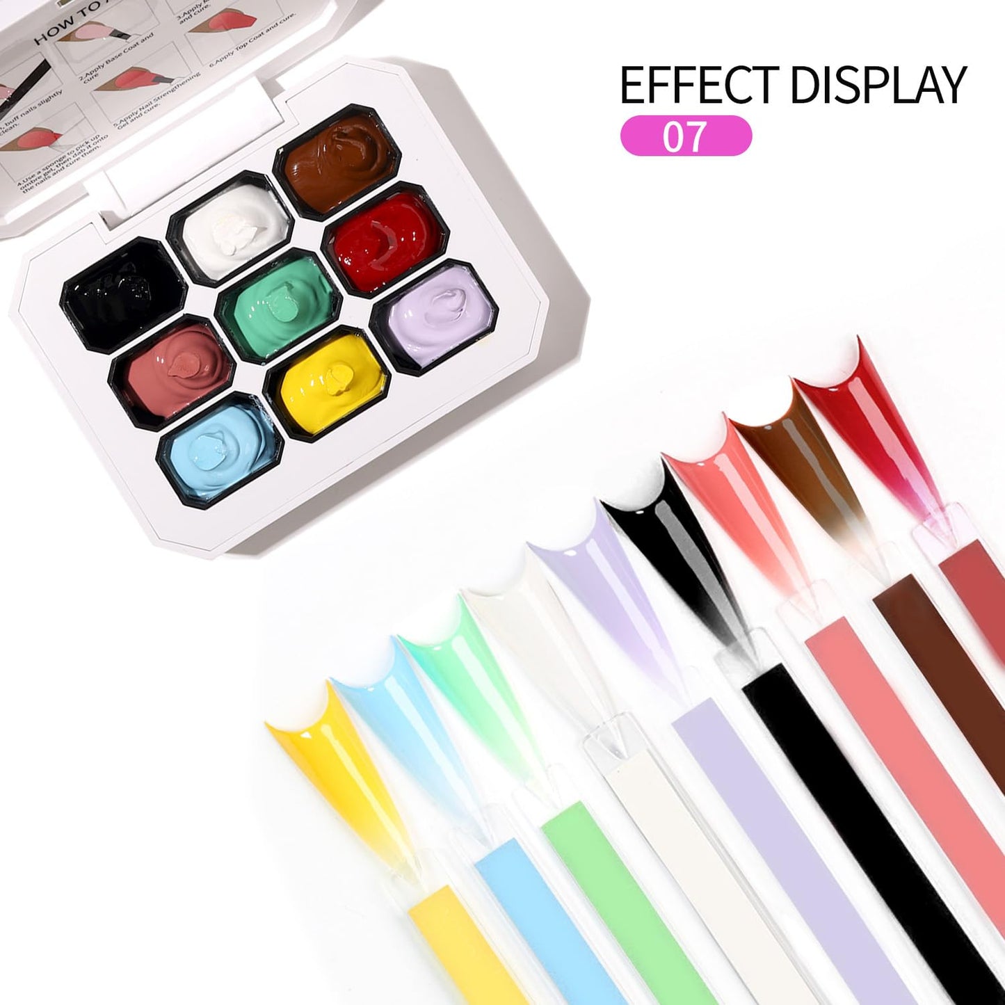 9 Colors Set Ombre Gel Nail Polish,Ombre Paint Nail Gel for Nails with 100Pcs Nail Sponges for 3D Nail Art in Salon or Home Use(omber-07)