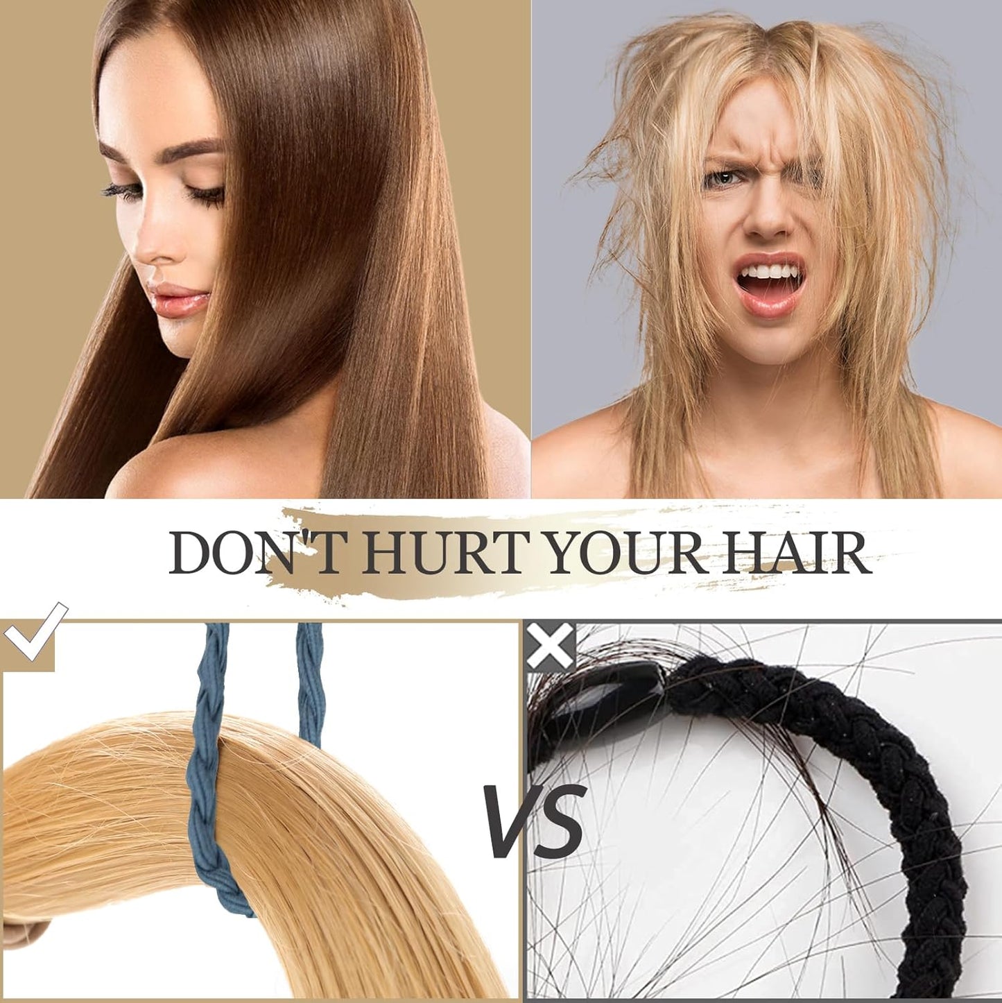 Hair Tie Bracelet, 5 Pcs Boho Hair Ties For Girls and Women, Elastic Hair Ties, Hair Bands For Ponytails, Ponytail Holder For Daily Life, Sport, Cooking, Working (Set 16)