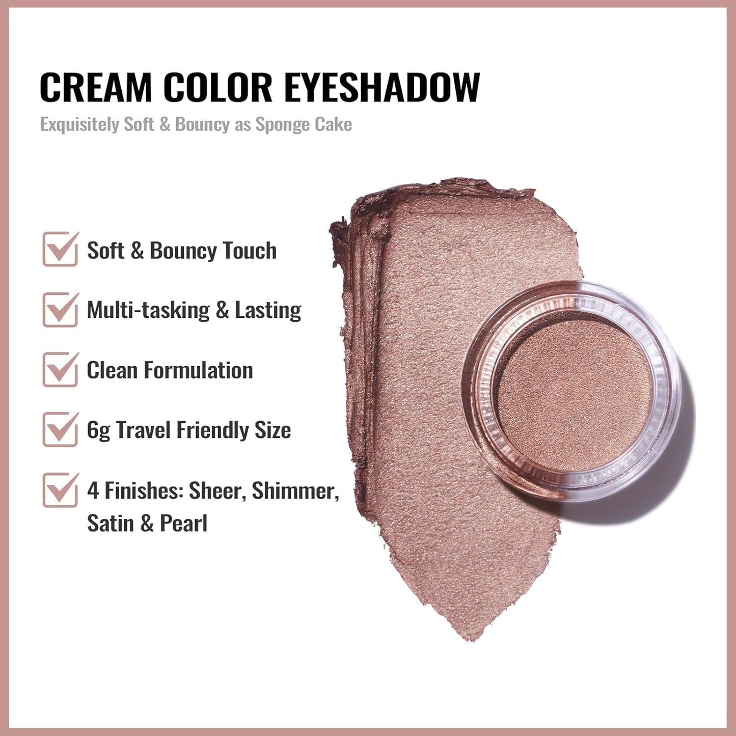 Oulac Shimmer Cream Eyeshadow also for Highlighter Blendable Eye Shadow Waterproof&Long Lasting with Moisturizing Formula Soft Shimmer Eye Make-up,Vegan & Cruelty-Free,6g 24
