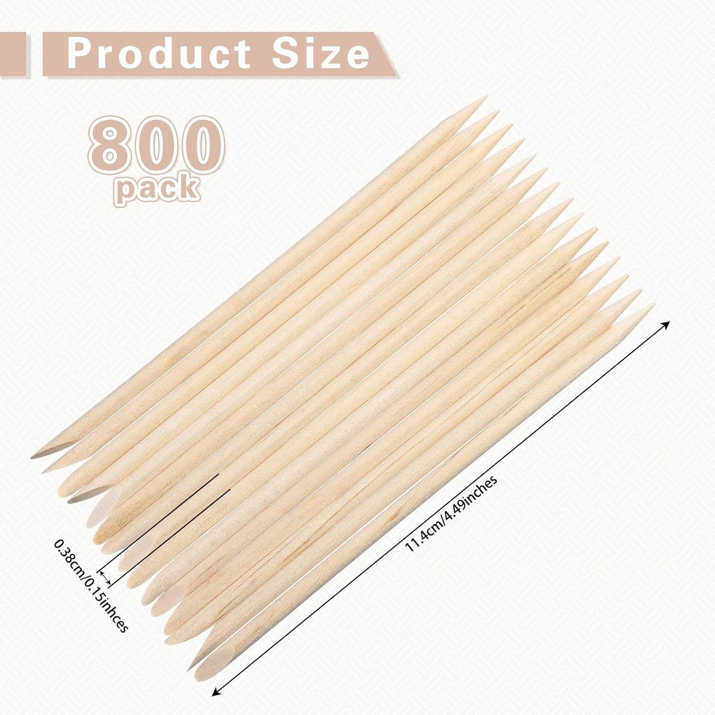 Demissle Hair Removal Waxing Sticks, 800 Pack Wooden Wax Applicator Sticks for Eyebrow, Lip, Nose, Facial Hair Waxing, Smooth Skin Use, Includes 8 Bags of 100 Pieces Each