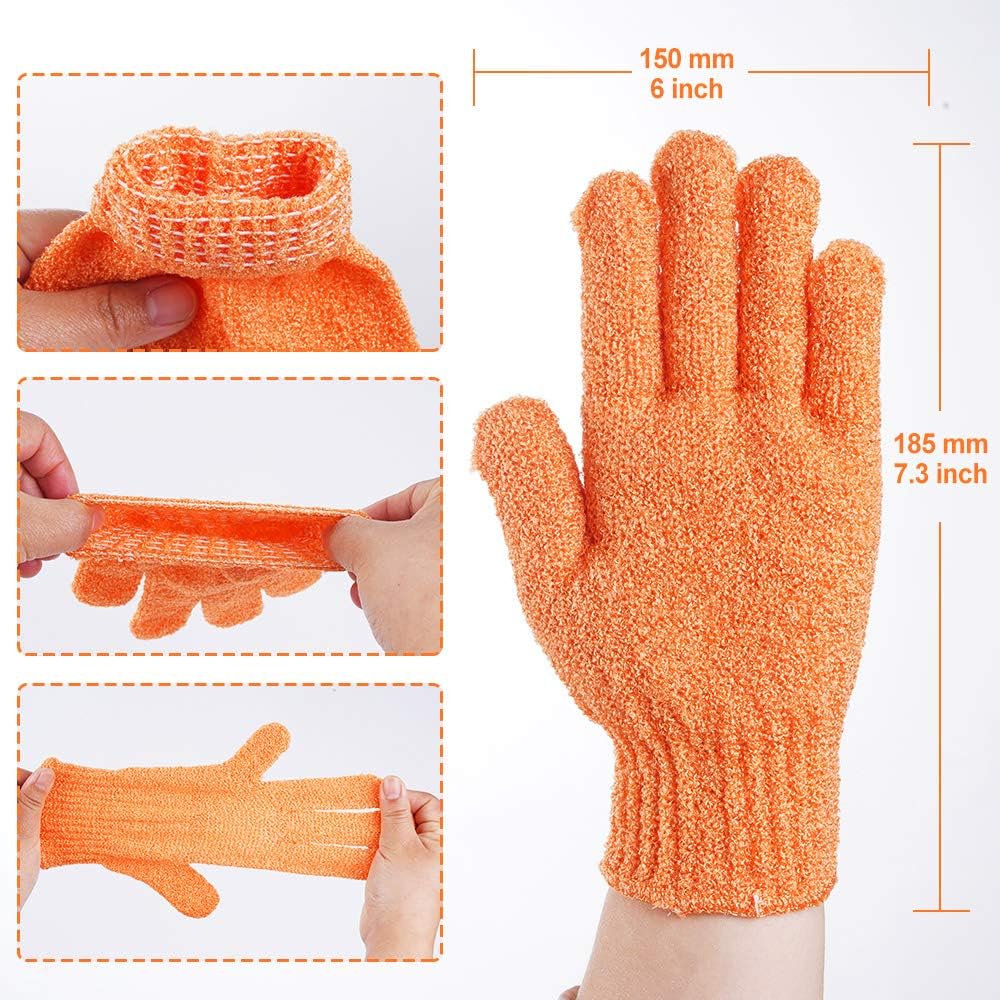 16 pcs Exfoliating Shower Gloves,Double Sided Exfoliating Bath Gloves Deep Clean Dead Skin for Spa Massage Beauty Skin Shower Body Scrubber Bathing Accessories.