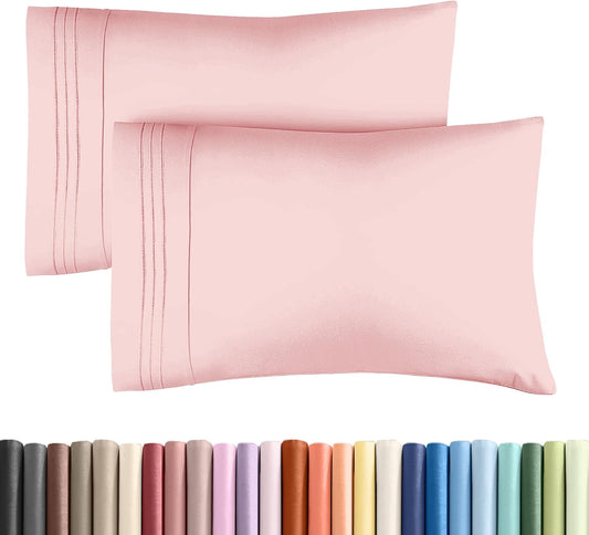 King Pillow Cases Set of 2 - Ultra Soft Hotel Quality Pillowcase Covers - Comfy, Cozy & Wrinkle Free - Shrinkage, Stain & Fade Resistant - Machine Washable Pillow Protectors - 2 Piece Set - Baby Pink