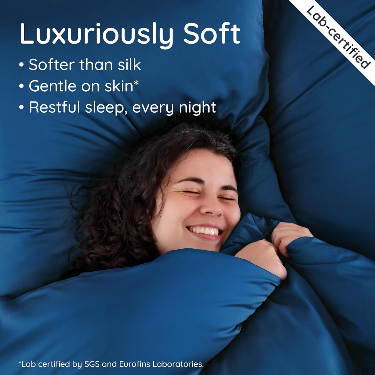 Bambaw 100% Viscose Derived from Bamboo Pillowcase Queen Size – Set of 2 Cooling Pillow Cases Queen, Envelope Pillow Cases Queen, Navy Blue Pillow Case, Breathable & Anti Acne Pillow Cases (Navy Blue)