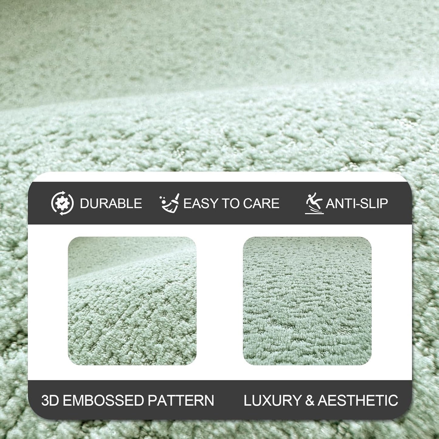 Bath Mat-Non-Slip Bathroom Floor Mats-Absorbent Quick Dry Low Pile Bathroom Rugs Fit Under Door-Bath Rug for Sink,Bathtub,Shower Room,20"×32",Sage Green