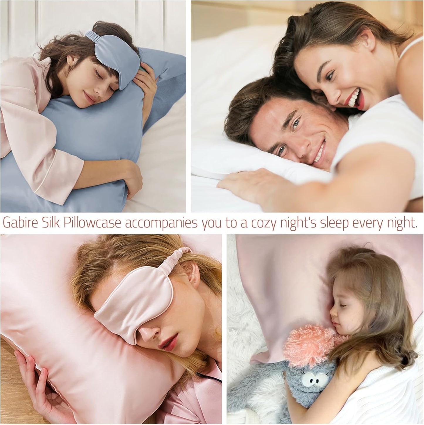 Mulberry Silk Pillowcases Set of 2, Both Sides Real Silk Pillow Covers for Hair and Skin Prevent Acne Pillowcase Organic Silk Pillowcase 2 Pack with Hidden Zipper, Black, King (20"×36")