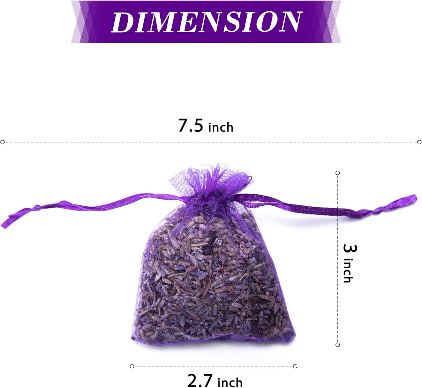 Pack of 24 Lavender and Cloves Sachets for Clothes Storage, Home Fragrance Sachet for Closets, Garment Bag or Drawers, LV-H-1