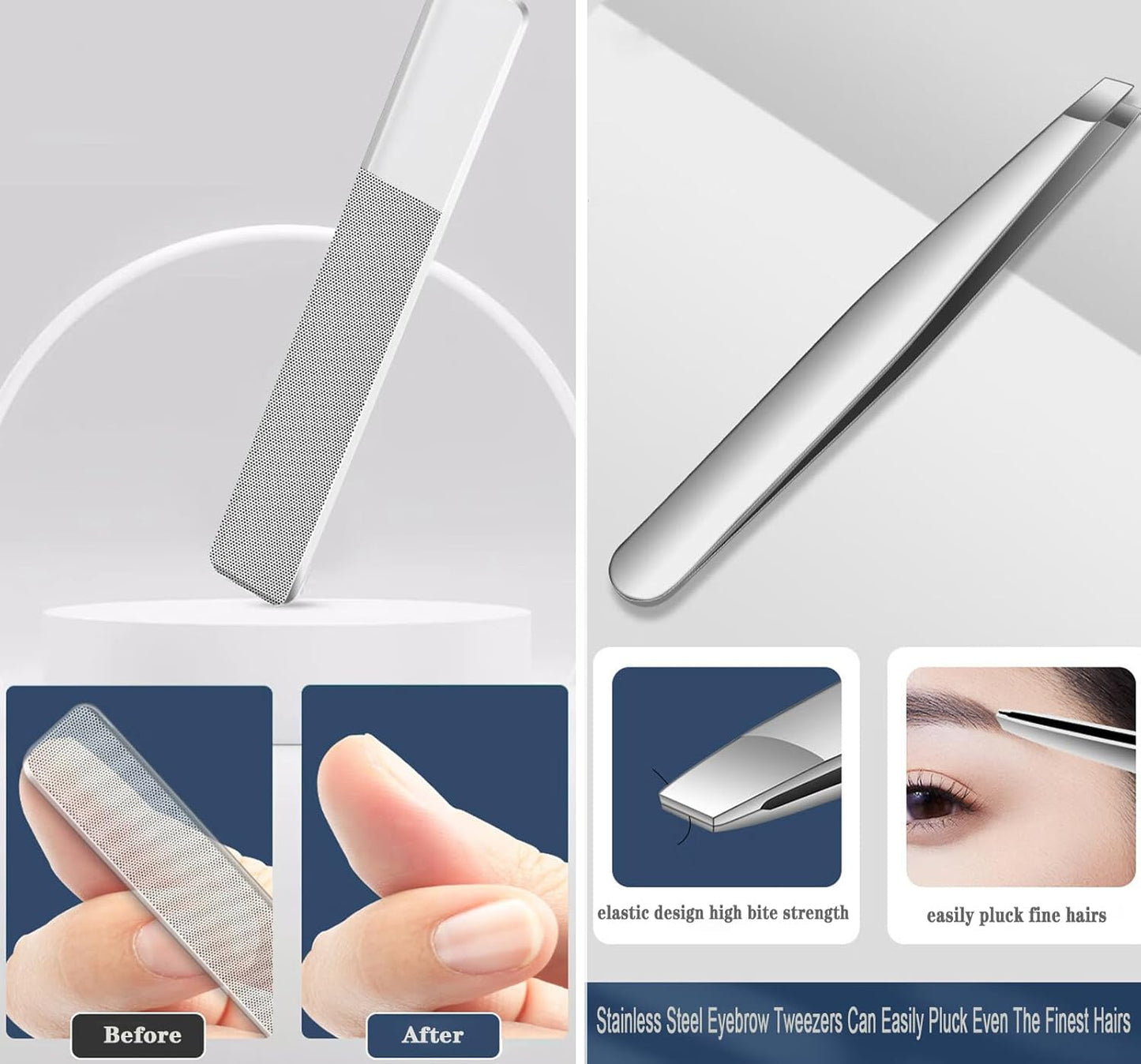 Manicure Set,Professional Nail Care Manicure Pedicure Kit,11 in 1 Stainless Steel Nail Clipper Set Grooming Tool with Exquisite Leather Travel Case for Men&Women