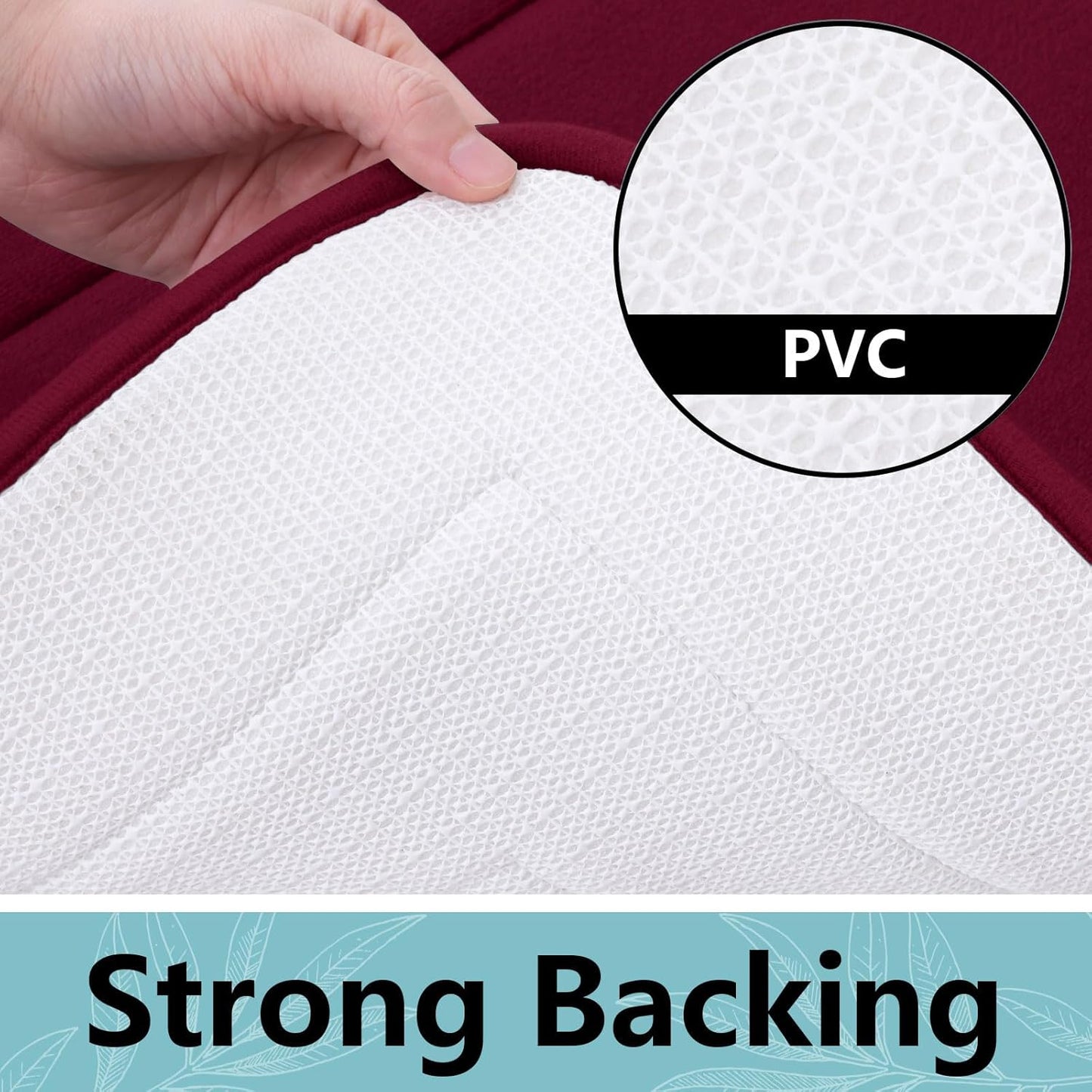 Arotive Memory Foam Bathroom Rug Mat 24x16, Ultra Soft and Absorbent Bath Mat, Machine Wash Dry, Comfortable Bath Rug Carpet for Bathroom Floor, Tub and Shower, Burgundy