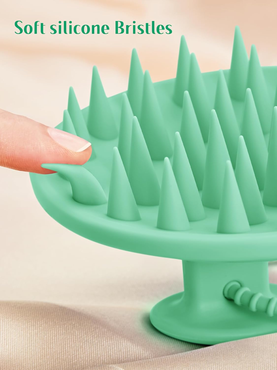 HEETA Scalp Massager Shampoo Brush with Silicone Bristles for Dandruff Removal Scalp Care & Hair Growth, Scalp Scrubber for All Hair Types, Head Massager Stress Relax, Upgraded Large Design,Green